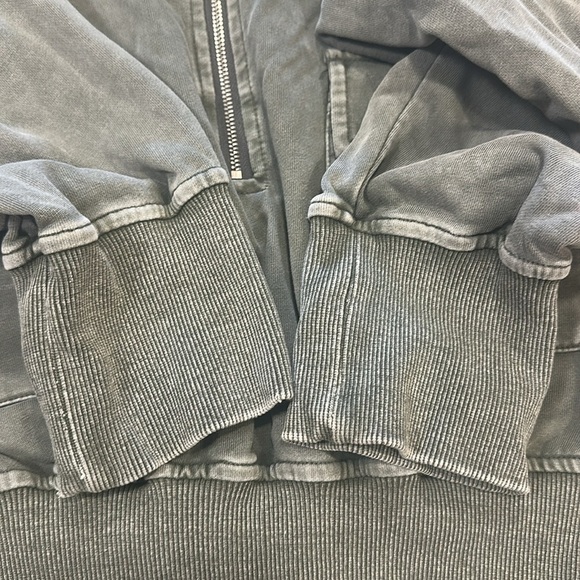 Lelis Collection Cargo Pullover Size L Green Half Zip Long Sleeve Top Cropped - Picture 12 of 13